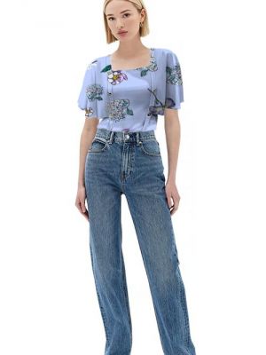 Digitalt symønster til download af jersey bluse med chiffon kappe-ærmer.