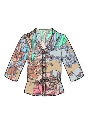 Kreer dit mønster, sy-inspiration for moderne designs – sy en bluse med flot rund krave.