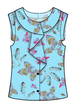 Kreer dit mønster, sy-inspiration for moderne designs – sy en bluse med unik volant.