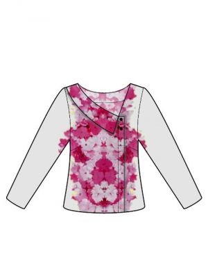 Kreer dit mønster, sy-inspiration for moderne designs – sy en bluse med asymmetrisk og krave.