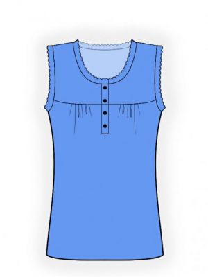 Digitalt symønster – sy en moderne top med elegante blondekanter for DIY modeprojekter.
