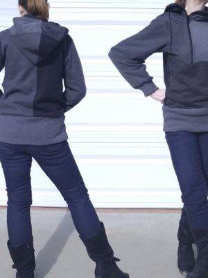 PDF snitmønster til sy-selv hoodie med moderne pasform og detaljer.