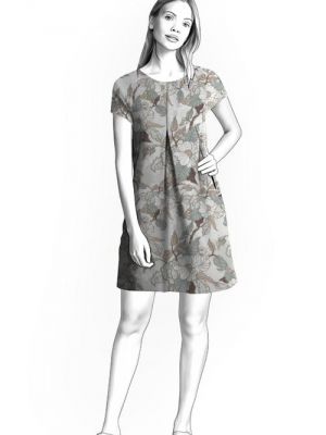 Inspiration til kjole-tunika med skråt indsnit, kreer dit look med vores mønster.