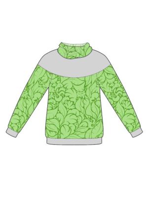 PDF symønster 4811 til sweatshirt med stor krave og lange ærmer.