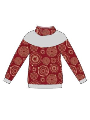 4811 PDF symønster til sweatshirt med stor krave og bærestykke.