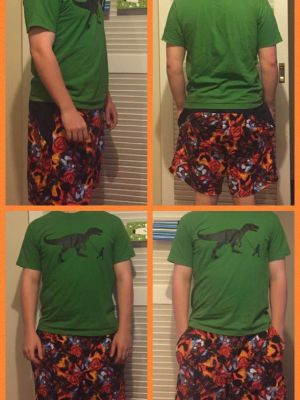 Herreshorts med moderne design – elektronisk mønster til syning.