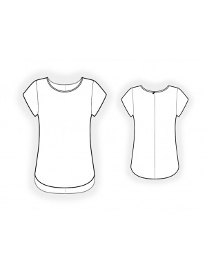 2149 Bluse T-shirt. Symønster teknisk tegning