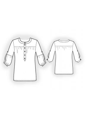 4013 Bluse teknisk tegning
