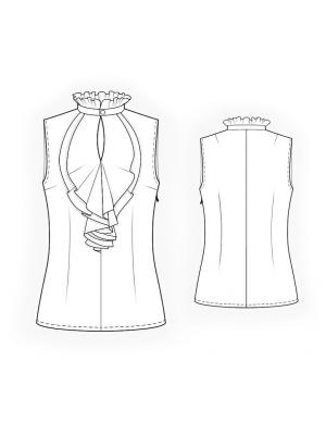 4074 Bluse teknisk tegning