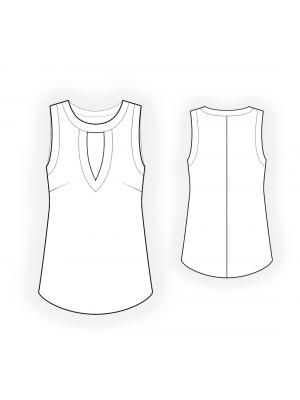 4541 Top af chiffon med V-udskæring. Symønster teknisk tegning
