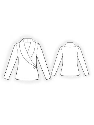 4599 Slå-om blazer med sjalskrave teknisk tegning