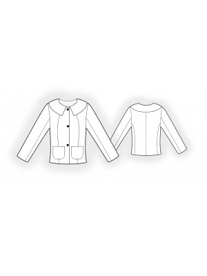 4836 Blazer med krave teknisk tegning