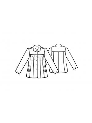 5158 Denim-blazer. Symønster teknisk tegning