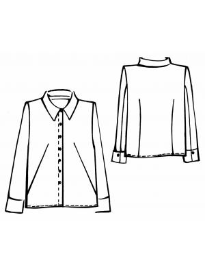 5286 Bluse teknisk tegning