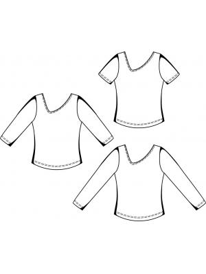 5643 Bluse teknisk tegning
