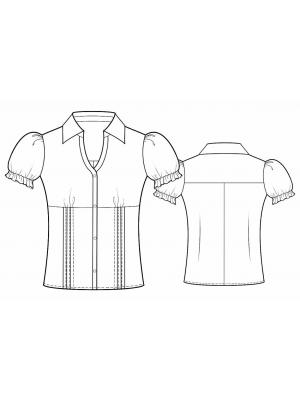 5821 Bluse teknisk tegning