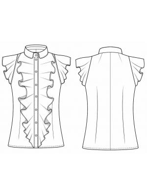 5827 Bluse teknisk tegning