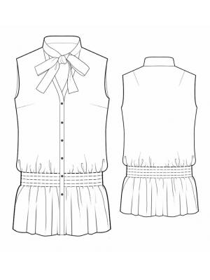 5858 Bluse teknisk tegning