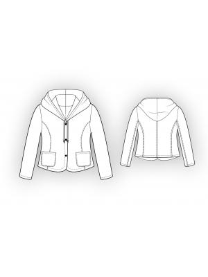 5912 Jersey-blazer med hætte teknisk tegning