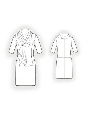 5979 Kjole med scarf teknisk tegning