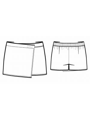 7080 Shorts til piger teknisk tegning